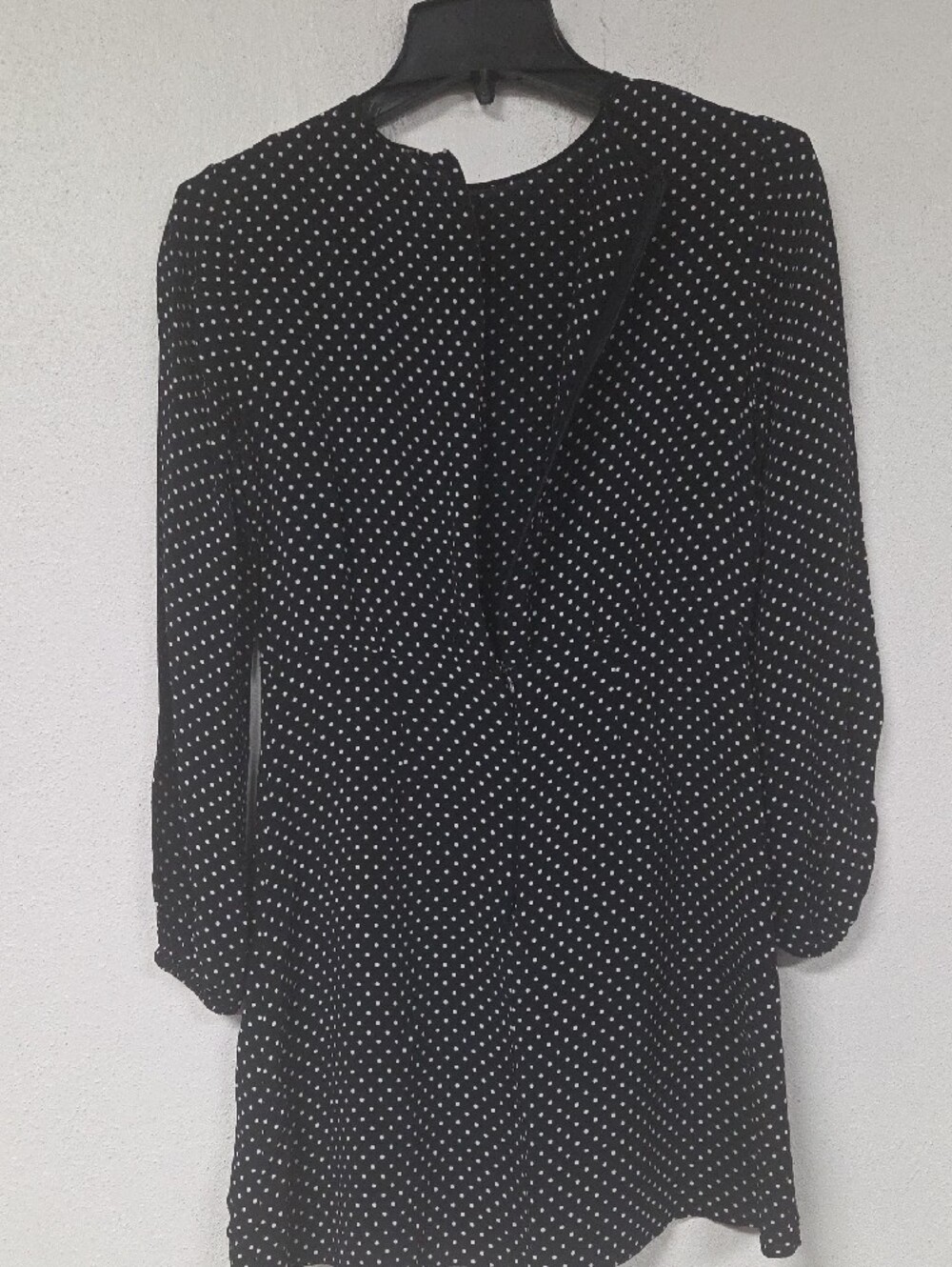 Theory Black and White Polka Dot Long-Sleeve Dress - Picture 6 of 6